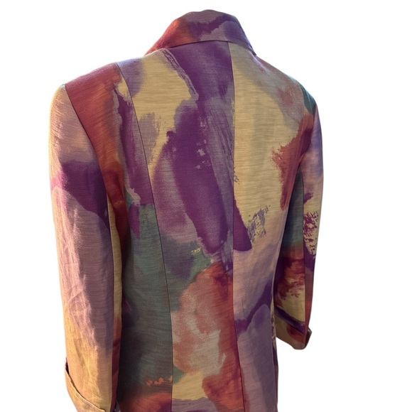 Lafayette 148 New York Linen/Silk Blend Cuffed Purple/Pink Size 6 Blazer EUC - Picture 5 of 9